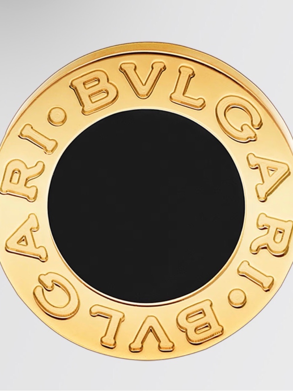 Bvlgari Gold-Tone Black Onyx single Round Earring